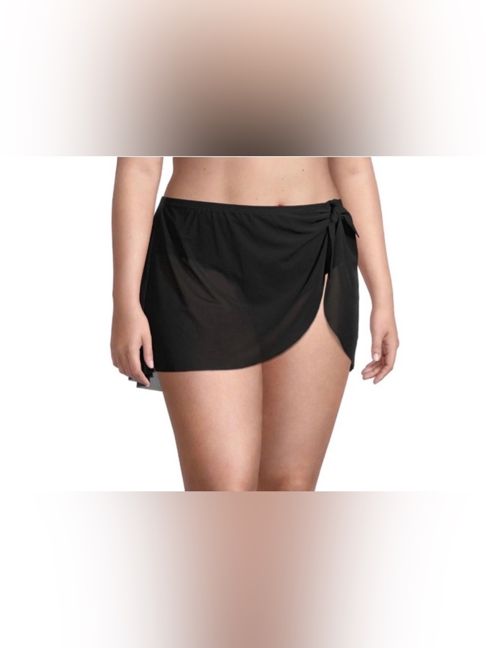 NWT TIME AND TRU MESH OVERLAY SWIM SKIRT - BLACK / LARGE ✨